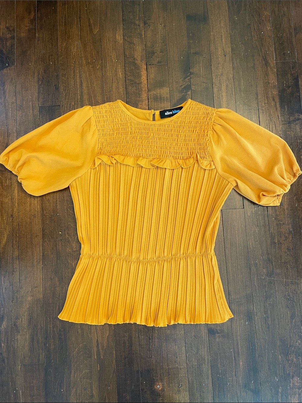 Alice Blue Mustard Yellow Peplum Blouse